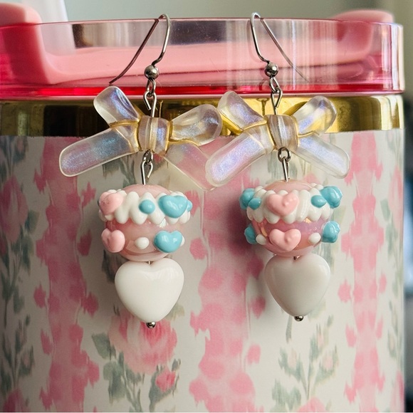 Jewelry - Pastel Heart and Bow Earrings